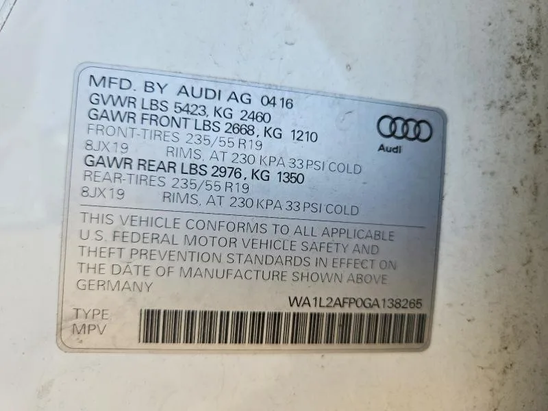 WA1L2AFP0GA138265 — 2016 AUDI Q5 photo 12