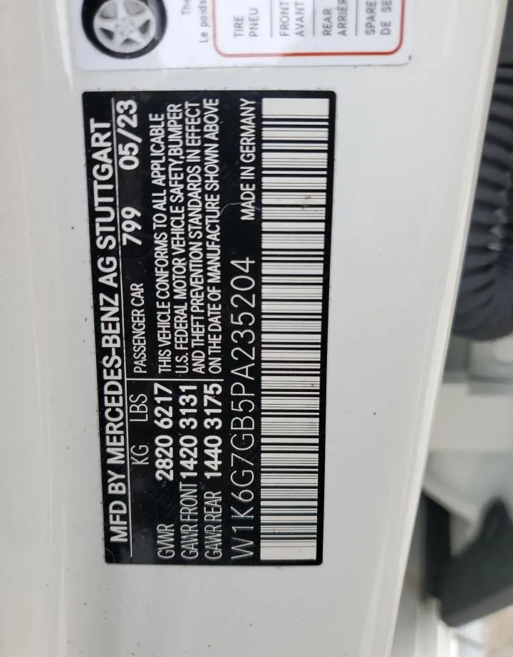 W1K6G7GB5PA235204 — 2023 MERCEDES-BENZ S-Class