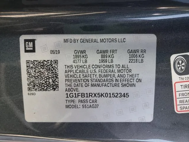 1G1FB1RX5K0152345 — 2019 CHEVROLET Camaro photo 8