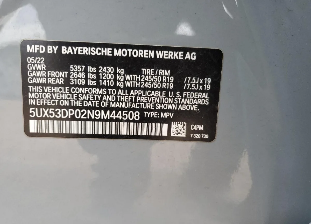 5UX53DP02N9M44508 — 2022 BMW X3 photo 13