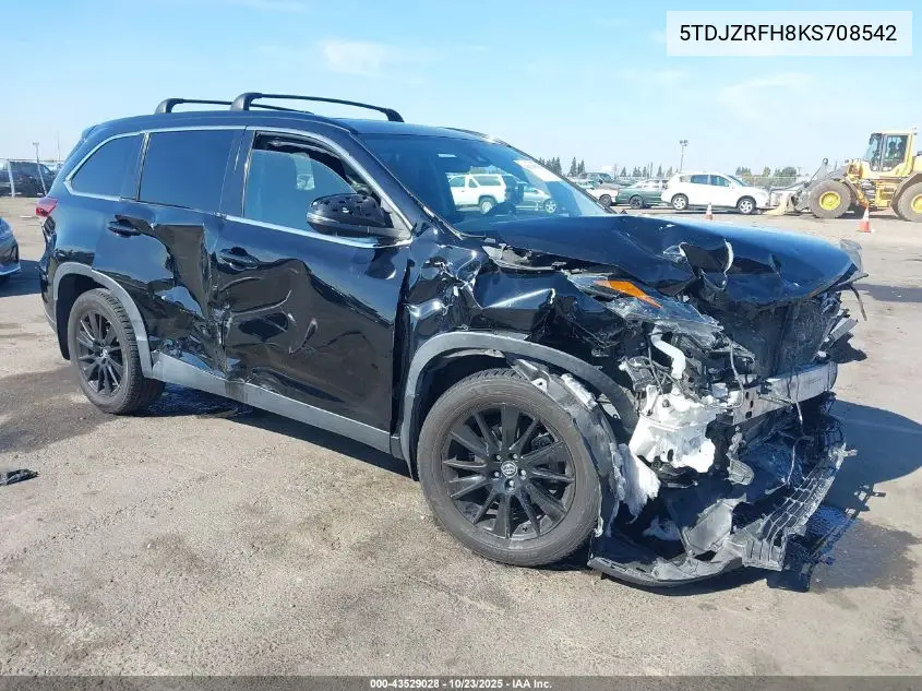 Photo 2 of vehicle VIN 5TDJZRFH8KS708542