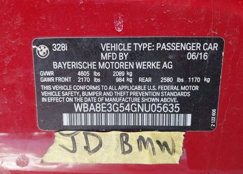 WBA8E3G54GNU05635 — 2016 BMW 328i photo 5