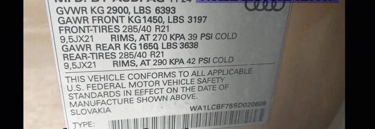 WA1LCBF75SD020609 — 2025 AUDI Q7 photo 4