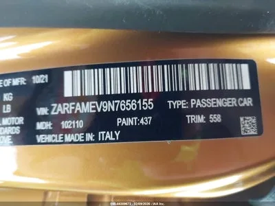 ZARFAMEV9N7656155 — 2022 ALFA ROMEO GIULIA photo 9