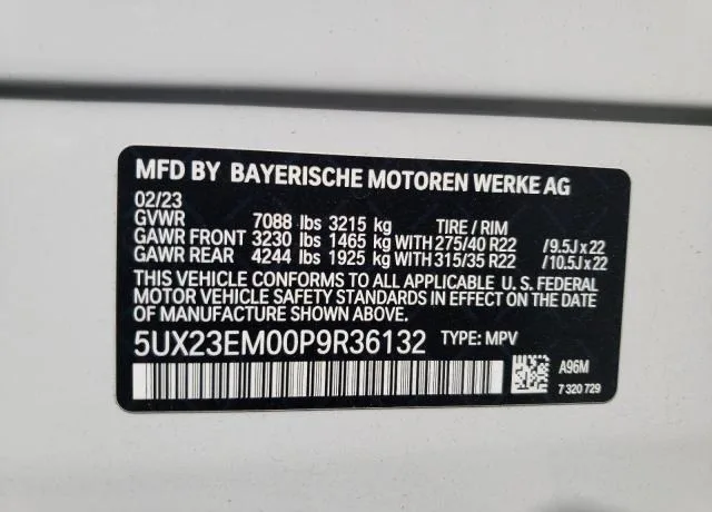 5UX23EM00P9R36132 — 2023 BMW X7 photo 10