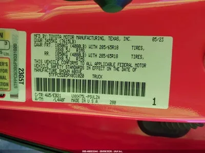 5TFPC5DB5PX031020 — 2023 TOYOTA TUNDRA photo 9