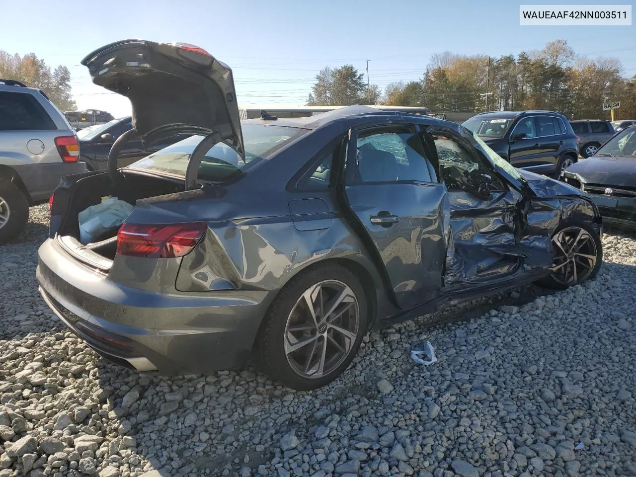 Photo 4 of vehicle VIN WAUEAAF42NN003511